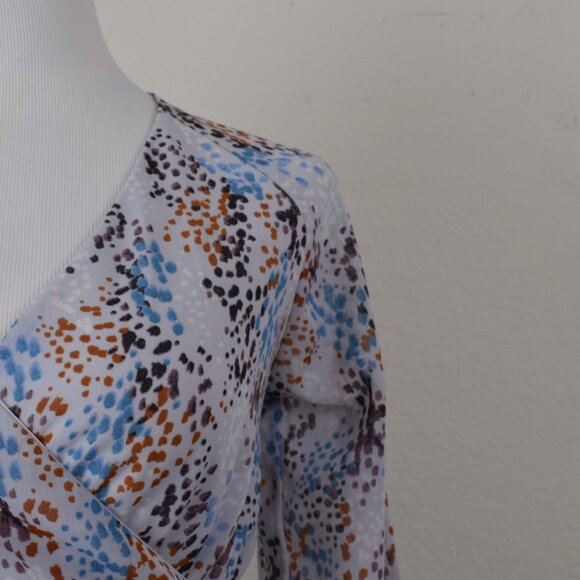 Japna Blue‎  Ruffled Peplum Blouse Long Sleeves Size XS - Picture 7 of 10